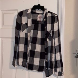 black and white checkered flannel